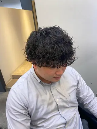 パーマ メンズ 【博多ハイライトカラ ー】中島啓太のヘアスタイル