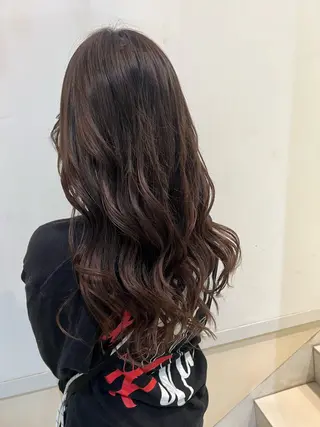 ロング カラー ブリーチしない暖色 カラー🥀杉 優菜のヘアスタイル