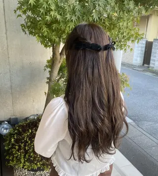 ロング カラー ヘアアレンジ 🪼🫧垢抜け韓国風 カラー🦔さえ🦔のヘアスタイル