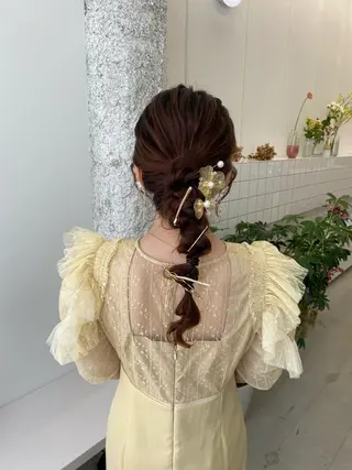 ロング カラー ヘアアレンジ NIKO/名古屋/ 伏見/花屋併設のヘアスタイル