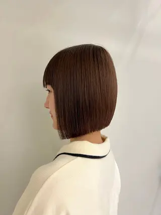 ショート カラー 透明感ベージュ/ボブ /表参道 yunaのヘアスタイル