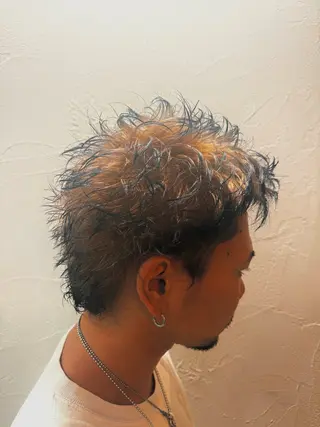ショート カラー メンズ ハイトーン特化 齋藤充呂のヘアスタイル