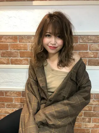 ミディアム ボブ韓国風レイヤー 髪質改善/畠中ケントのヘアスタイル