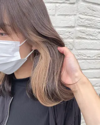 セミロング カラー 橋口 陽太のヘアスタイル