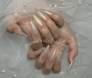 ネイル Shineジェル& チップ長さだしのネイルデザイン