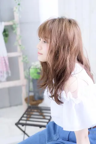 ミディアム カラー パーマ 山下 直人のヘアスタイル