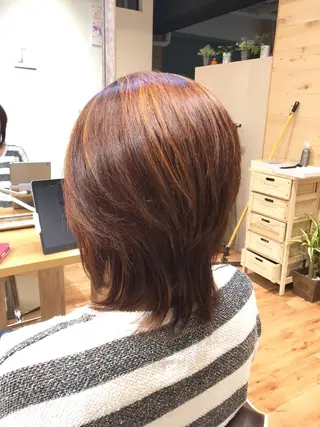 ミディアム カラー 青野 文香のヘアスタイル