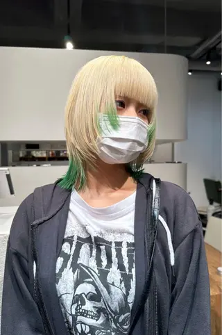 ミディアム カラー ヘアアレンジ MONIQA所属・🐲RYUKI メンズブリーチのヘアスタイル