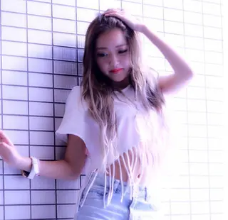 ロング カラー れん/ハイトーン /エクステ/韓国風のヘアスタイル