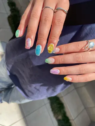 ロング カラー ヘアアレンジ キッズ ネイル マツエク・マツパ アイブロウ 福田 加奈のネイルデザイン