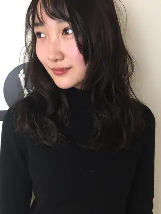 セミロング パーマ ✂️小顔カット✂️ 山本有紀のヘアスタイル