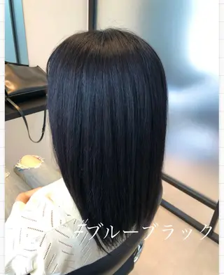 セミロング カラー 縮毛矯正　野口 恵のヘアスタイル