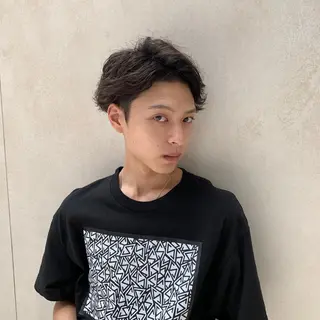 メンズ 透明感カラー・ 髪質改善🩵イケダのヘアスタイル