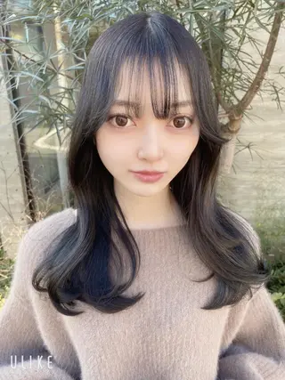 セミロング カラー 顔周りカット× 髪質改善【リョウ】のヘアスタイル
