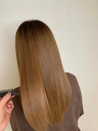 ロング カラー 小島嵩人 縮毛矯正 髪質改善のヘアスタイル