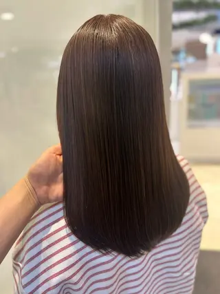 ミディアム パーマ 艶質改善/縮毛矯正 ササキナツミのヘアスタイル