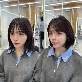 ショート oto🎀×美髪× シースルー前髪🤍のヘアスタイル