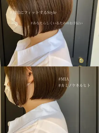 ミディアム 丸みボブ　ショート ｍａｎａｍｉのヘアスタイル