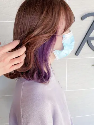 ミディアム カラー パーマ ヘアアレンジ Roijir所属・roijir ロイジーのヘアスタイル