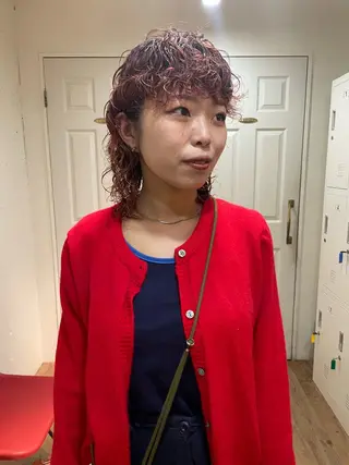 セミロング パーマ レイヤーパーマ 外山貴章のヘアスタイル