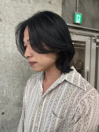 ショート カラー 愛加メンズパーマ・ ボブ・ピンクカラーのヘアスタイル