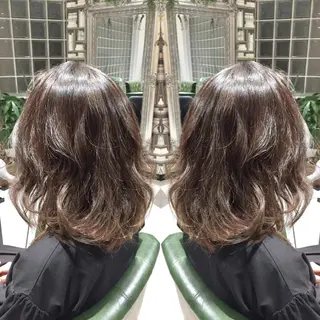 ミディアム カラー パーマ ヘアアレンジ tocca所属・毎月通える価格♪ 杉本真基のヘアスタイル