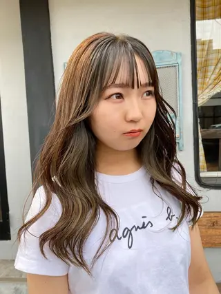 ロング カラー パーマ ヘアアレンジ メンズ キッズ ネイル マツエク・マツパ アイブロウ chapter問屋町 💘小室明華のヘアスタイル