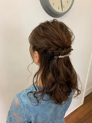セミロング ヘアアレンジ 半個室サロン/透明感 /艶髪♡岸上 温♡のヘアスタイル