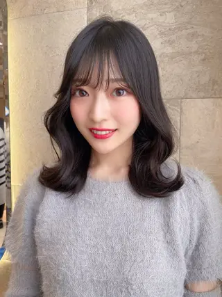 ミディアム Kanami/韓国風 /艶カラーのヘアスタイル