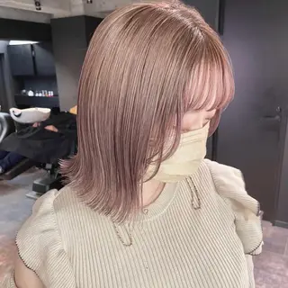 セミロング カラー LINDO TOKYO所属・✨ハイトーン✨ 濱田知孝のヘアスタイル