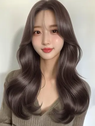 ロング 透明感カラー × ハイトーン さきのヘアスタイル