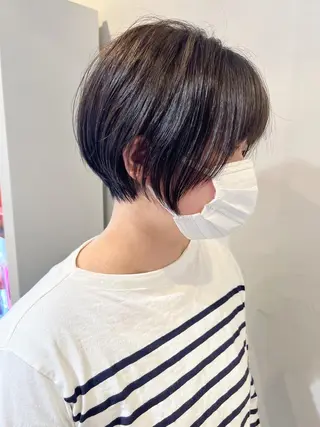 ショート レイヤー×縮毛矯正 深見 拓のヘアスタイル