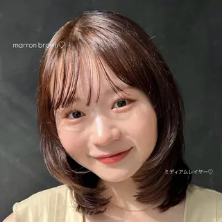 ミディアム 🩰暖色/おベージュ /ayano🥣🫧のヘアスタイル