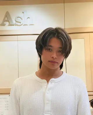 パーマ ショートボブレイヤー 韓国メンズレ秀晟のヘアスタイル