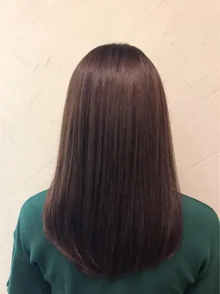 セミロング カラー 髪質改善TR 透明感カラーHanaのヘアスタイル