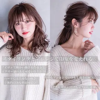 ミディアム カラー ヘアアレンジ 髪質改善/艶髪 🫧高橋湧也のヘアスタイル