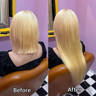 ロング シール＋ちび編み込み エクステ梅田🐨のヘアスタイル