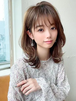 ミディアム 【愛され小顔カット】 YOSHIKIヘアのヘアスタイル