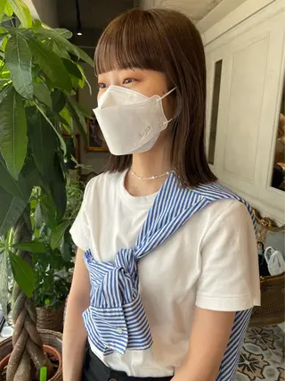 ミディアム カラー ベージュ🤎透明感 カラー🤎anriのヘアスタイル