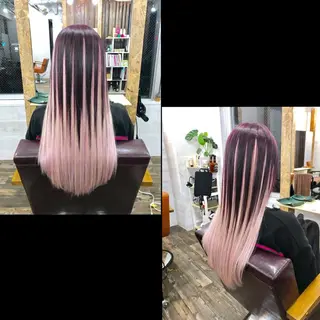 ロング カラー ✯カラー&編み込み エクステ✯池田智博✯のヘアスタイル