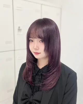 ミディアム カラー うる艶韓国ヘア 🤍りんのヘアスタイル