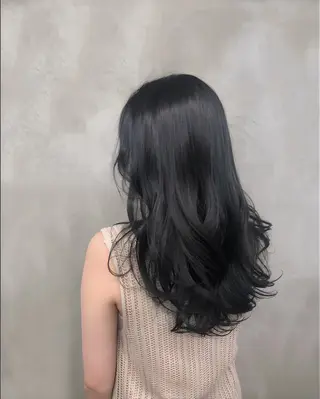 セミロング カラー 韓国風レイヤー🗝要 暗透カラー📓吉祥寺のヘアスタイル