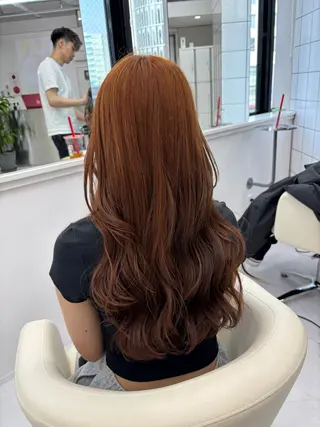 ロング カラー パーマ&ブリーチ /飯牟田/GEAR.のヘアスタイル