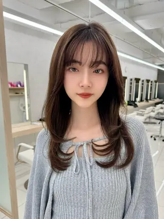 ロング レイヤー/韓国/ 顔周り/しんやのヘアスタイル