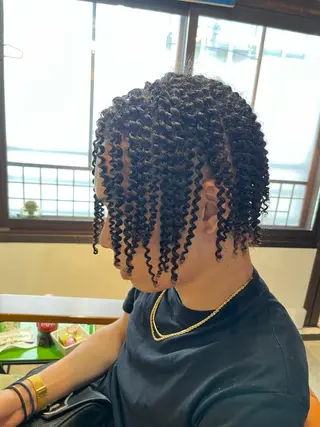 ロング パーマ 東風上 亮介のヘアスタイル