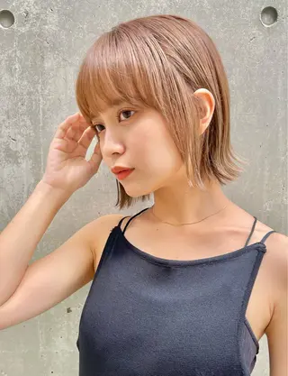 ミディアム カラー 髪質改善 中川　翔のヘアスタイル