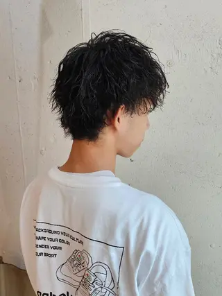 メンズ パーマ Ayu🐾 ブリーチ無しカラーのヘアスタイル