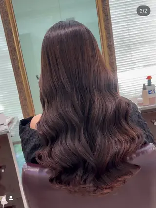 ロング コテ巻き風パーマ 岩成健志郎のヘアスタイル