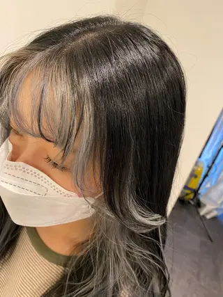 ロング カラー ハイライト/ブリーチ バレイヤージュ関佳祐のヘアスタイル