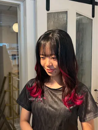 ロング カラー かとう りなのヘアスタイル